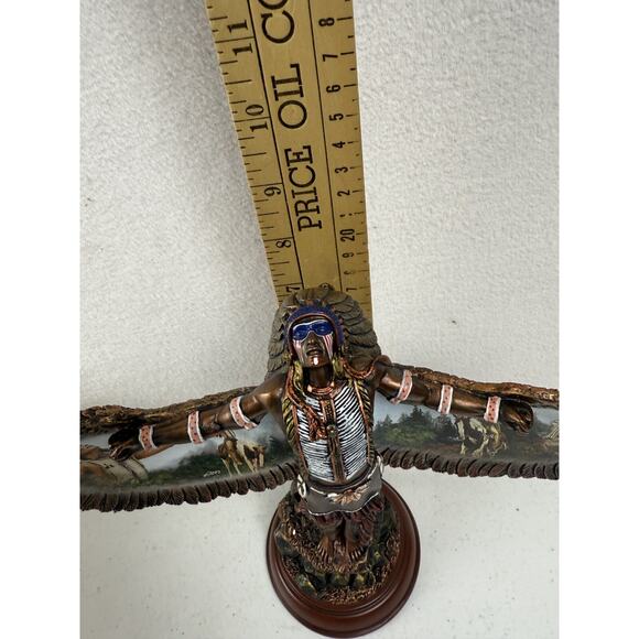 Summoning The Chiefs Warrior ~ Bronze Sculpture ~ The Bradford Exchange - Picture 7 of 7